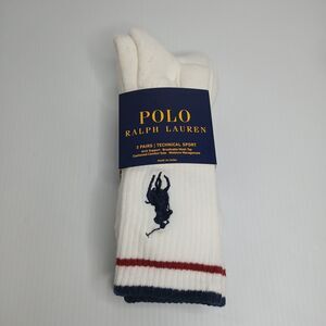 Polo Ralph Lauren 3-Pack Technical Sport Socks Fits Shoe Size 6-12.5 New